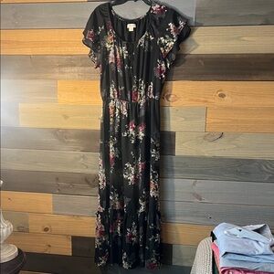 Style & Co. Black Dress with Floral Accents